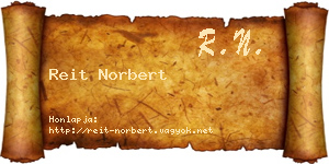 Reit Norbert névjegykártya